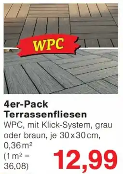 Wiglo Wunderland 4er-Pack Terrassenfliesen Angebot