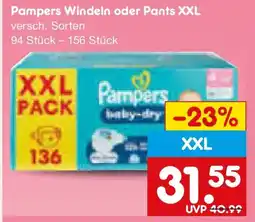 Netto Marken-Discount Pampers Windeln oder Pants XXL Angebot