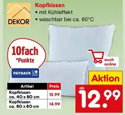 Netto Marken-Discount DEKOR Kopfkissen Angebot