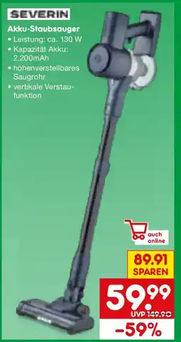 Netto Marken-Discount SEVERIN Akku-Staubsauger Angebot