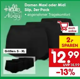 Netto Marken-Discount Hello Sloggi Damen Maxi oder Midi Hello Slip, 3er Pack Angebot