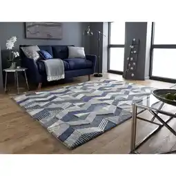 Netto Marken-Discount Wollteppich strapazierfähig Blau 120 x 170 cm - ESK Kadima Design Angebot