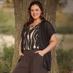 NKD Damen-Cardigan mit Lochstruktur, große Größen Angebot