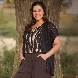 NKD Damen-Cardigan mit Lochstruktur, große Größen Angebot