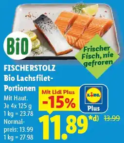 Lidl FISCHERSTOLZ Bio Lachsfilet Portionen Angebot