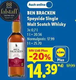 Lidl BEN BRACKEN Speyside Single Malt Scotch Whisky Angebot