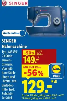 Lidl SINGER Nähmaschine Angebot
