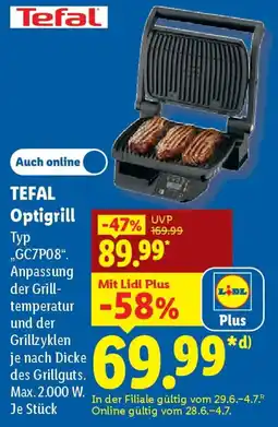 Lidl TEFAL Optigrill Angebot