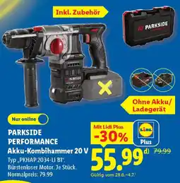 Lidl PARKSIDE PERFORMANCE Akku-Kombihammer 20 V Angebot