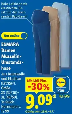 Lidl ESMARA Damen Musselin Umstandshose Angebot