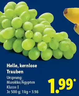 Lidl Helle, kernlose Trauben Angebot