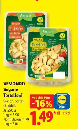 Lidl VEMONDO Vegane Tortelloni Angebot