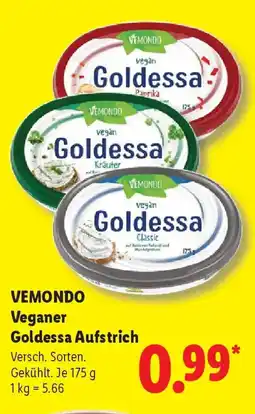 Lidl VEMONDO Veganer Goldessa Aufstrich Angebot