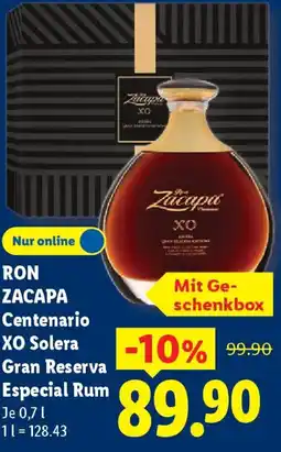 Lidl RON ZACAPA Centenario XO Solera Gran Reserva Especial Rum Angebot