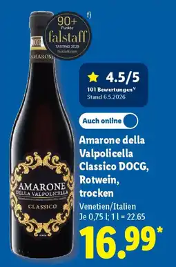 Lidl Amarone della Valpolicella Classico DOCG, Rotwein, trocken Angebot