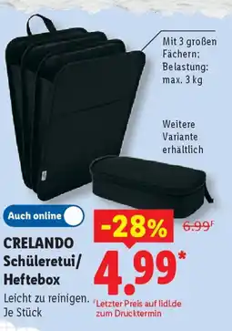 Lidl CRELANDO Schüleretui/ Heftebox Angebot