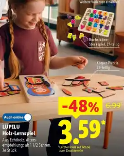 Lidl LUPILU Holz-Lernspiel Angebot