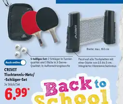 Lidl CRIVIT Tischtennis-Netz/ -Schläger-Set Angebot
