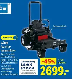 Lidl GÜDE Aufsitzrasenmäher Angebot