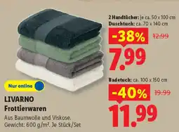 Lidl LIVARNO Frottierwaren 2 Handtücher Angebot