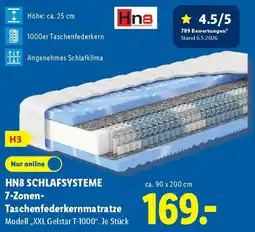 Lidl HN8 SCHLAFSYSTEME 7-Zonen- Taschenfederkernmatratze Angebot