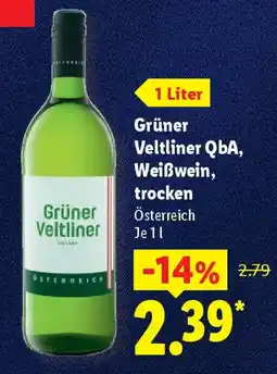 Lidl Grüner Veltliner QbA, Weißwein, trocken Angebot