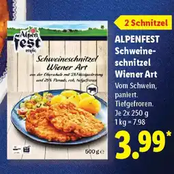 Lidl ALPENFEST Schweineschnitzel Wiener Art Angebot