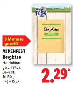 Lidl ALPENFEST Bergkäse Angebot