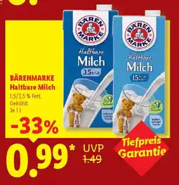 Lidl BÄRENMARKE Haltbare Milch Angebot