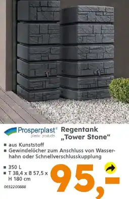 Globus Baumarkt Prosperplast Regentank "Tower Stone" 350 L Angebot