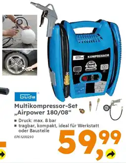 Globus Baumarkt Güde Multikompressor-Set ,,Airpower 180/08" Angebot