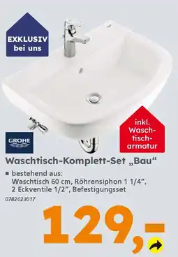 Globus Baumarkt GROHE Waschtisch-Komplett-Set „Bau❝ Angebot