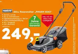 Globus Baumarkt PRIMASTER Akku Rasenmäher „PMARM 4043" Angebot