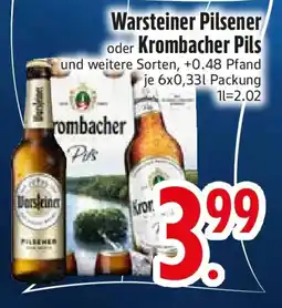 Edeka Warsteiner Pilsener oder Krombacher Pils Angebot