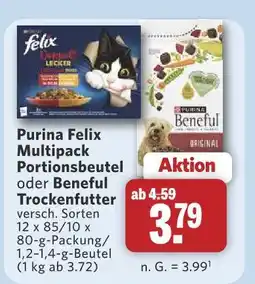 Combi Purina felix multipack portionsbeutel oder beneful trockenfutter Angebot