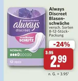 Combi Always discreet blasenschwäche Angebot