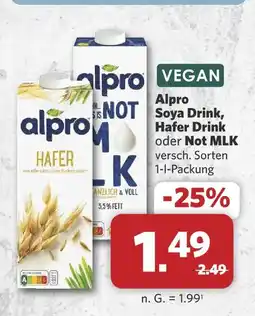 Combi Alpro soya drink, hafer drink oder not mlk Angebot