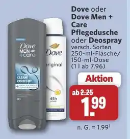 Combi Dove oder dove men + care pflegedusche oder deospray Angebot