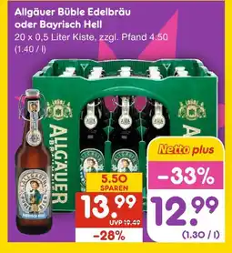 Netto Marken-Discount Allgäuer büble edelbräu oder bayrisch hell Angebot