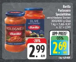 E-Center Barilla pastasauce spezialitäten Angebot