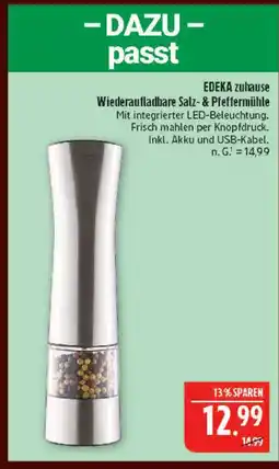 Marktkauf Edeka zuhause wiederaufladbare salz- & pfeffermühle Angebot