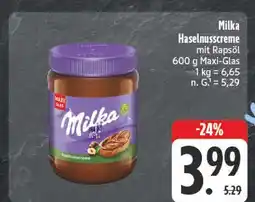 E-Center Milka haselnusscreme mit rapsöl Angebot