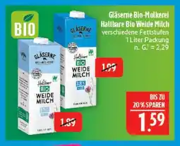 Marktkauf Gläserne bio-molkerei haltbare bio weide milch 1,5% Angebot