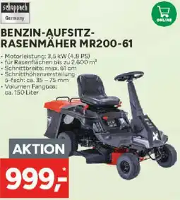 Marktkauf Scheppach benzin-aufsitz-rasenmäher mr200-61 Angebot