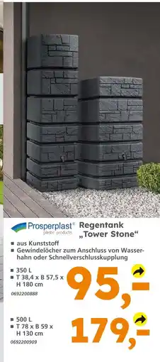 Globus Baumarkt Prosperplast regentank „tower stone“ Angebot