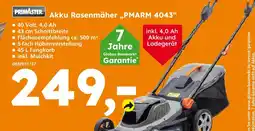 Globus Baumarkt Primaster akku rasenmäher „pmarm 4043“ Angebot