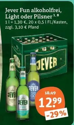 tegut Jever fun alkoholfrei, light oder pilsner Angebot