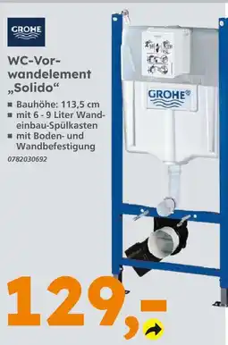 Globus Baumarkt Grohe wc-vorwandelement solido Angebot