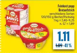 diska Popp feinkost oder brotaufstrich Angebot