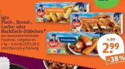tegut Iglo fisch-, brezel-, lachs- oder backfisch-stäbchen Angebot